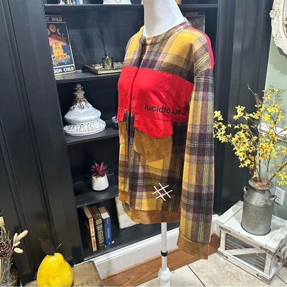 Lucid FC Plaid Wool Shirt Jacket Size Medium - Picture 6 of 14